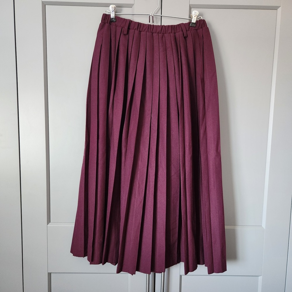 New Ted Baker London Pleated Midi Skirt Wine Burgundy Dark Academia $245 Small S